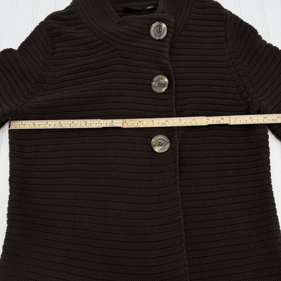 Tribal Brown Cardigan Sweater Jacket Swing 3/4 Sleeve 3 Button Large Cabincore - Picture 3 of 6